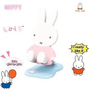 Kawaii Miffy Telescopic Folding Mobile Phone Desktop Stand Cute Cartoon Computer Tablet Stand Ornament Decorative Girl Toy Gift