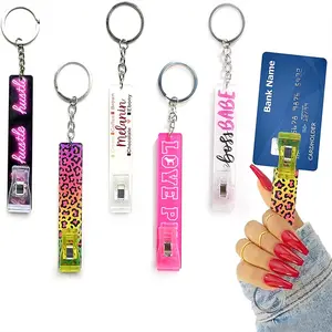 Twister.ck 5pcs Card Grabber Bank Card Clips Acrylic Atm Contactless Cards Extractor Keychain With Cards Puller For Long Nail Girls