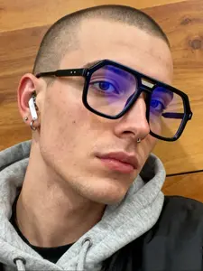 Men's Blue Light Blocking Glasses, Unisex Lightweight Frame, Modern Fashion Work Eyewear, Comfortable Daily Wear, Casual Style, Stylish Protective Glasses