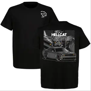 Vintage Dodge Charger SRT Hellcat Muscle Car 2 Sided T-Shirt, Hoodie, Great Shirt for Muscle Car Enthusiasts, Unisex Casual Short Sleeve 100% Cotton