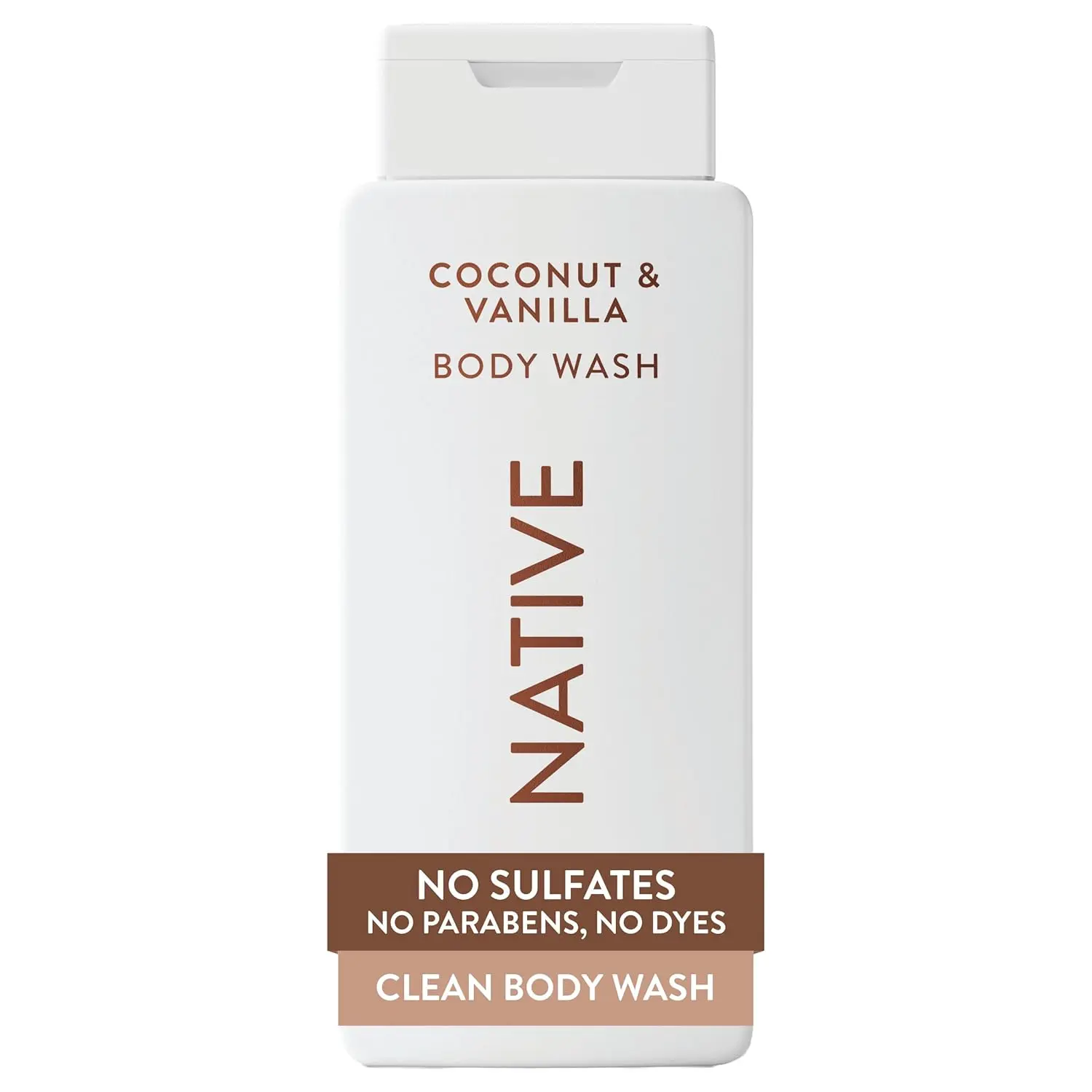 Native Clean Body Wash, Gentle & pH-balanced for Sensitive Skin, 24-Hr Freshness for Women & Men, Vegan & Cruelty-Free, Free of Sulfates, Parabens & Phthalates, Coconut & Vanilla, 18fl oz