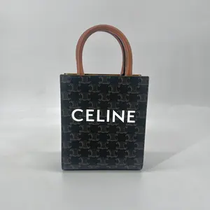 Pre-owned Celine Triomphe Canvas Tote Bags Mini Vertical Cabas in Triomphe Canvas