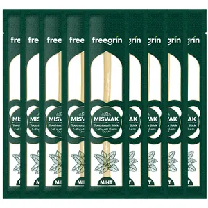 Freegrin Miswak Sticks for Teeth-Vacuum Sealed Traditional Sewak Natural Miswak Toothbrush - for Healthy Teeths,Gums and Fresh Breath(Mint Flavor) Daily
