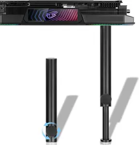 Tall GPU Support Brat  Heavy Duty Adjustable GPU Anti Sag Holder & Support Stand for Graphics Card, ."."Height Durable Black Metal PC Build Stabilizer, Large/Long GPU Sag Prevention
