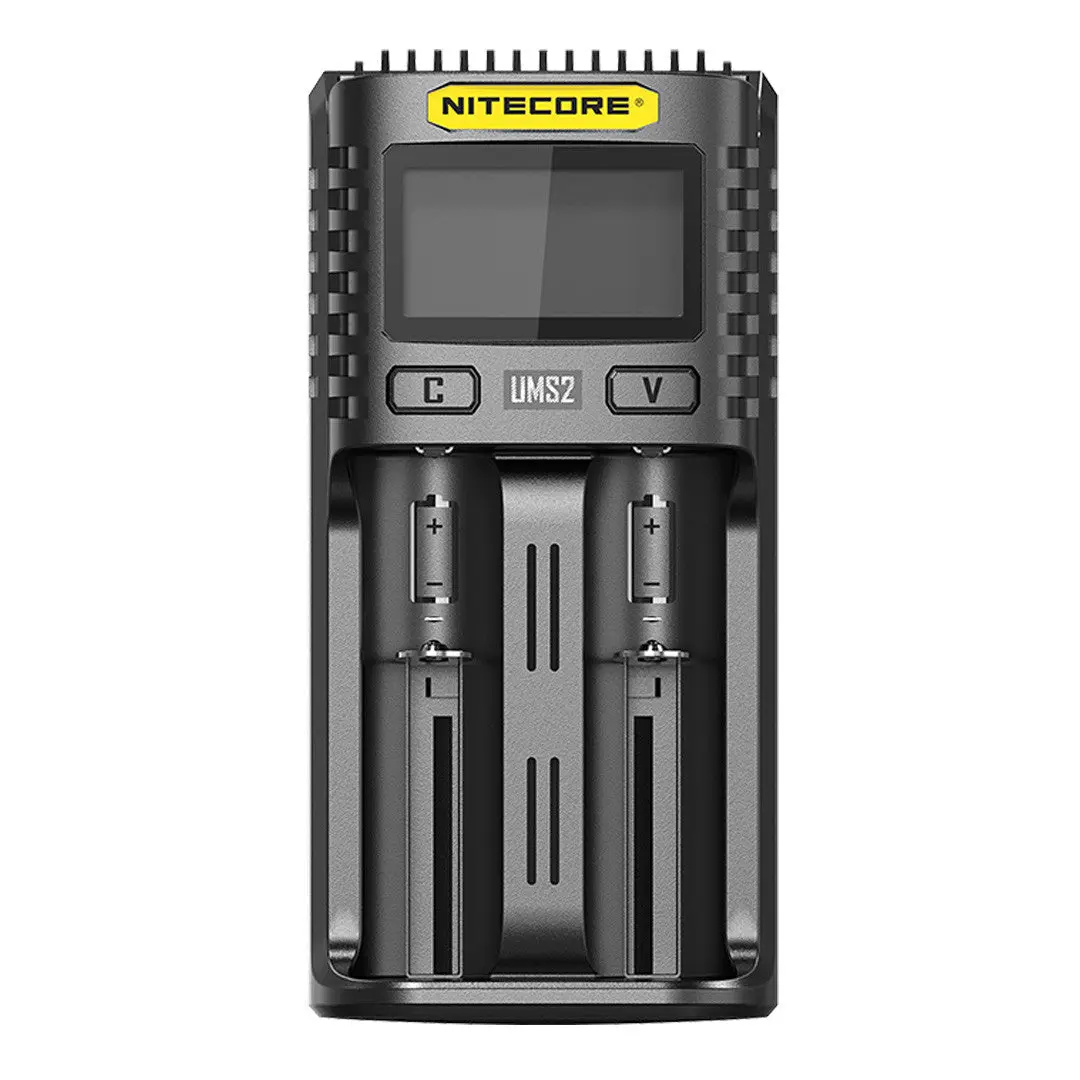Nitecore UMS2 Intelligent USB 2-Slot Battery Charger (NiCD/NiMH/Li-Ion/IMR), Charging Protection Phone Smartphone Chargeable