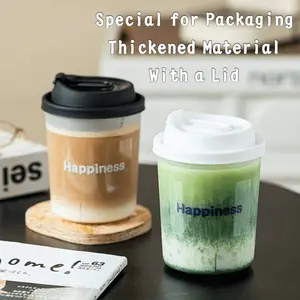 Thick Matte Coffee Cup, Reusable PP Material, Leak-Proof Lid, Suitable for Hot and Cold Drinks, Ideal for Coffee, Tea, Refreshing Beverages