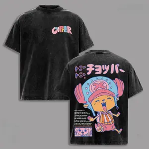Tony Tony Chopper One Piece Limited Edition Vintage Washed Oversized T-Shirt, Straw Hat Pirates Doctor Graphic Tee, Heavy Cotton Double Sided Print, Retro 90s Y2K Streetwear, Trendy Unisex Anime Manga Fan Gift