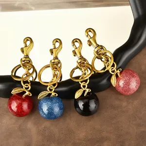 Apple Keychain, Bag Pendant, Women Handbag Accessory, Elegant Car Key Fob for Stylish Use