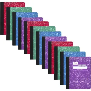 Composition Notebooks, 12, Wide Ruled Paper, 93/4" x 71/2", 100 Sheets per Comp Book, Color Will Vary (73389)