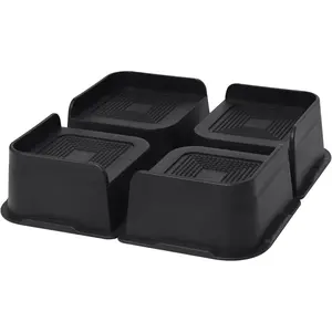 Bed Risers 2 inch, 3 inch, 4 inch, 6 inch or 8 inch Heavy Duty Furniture Risers, Up to 6000 Lbs L Shaped Design Bed Lifts Blocks for Couch Desk Sofa Table (Black, 3 Inch 4 Pack)