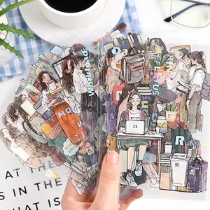 Creative Literary Themed Sticker Book, 20 Sheets/book Scrapbooking & Journal Making Material Paper, DIY Decorative Sticker Book