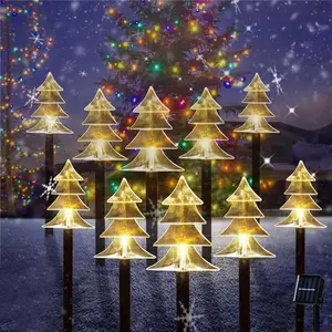 Christmas Solar Path Lights, Landscape Christmas Lights, Christmas Decoration Stakes, LED Lights For Yard Lawn Terrace Walkway Decoration