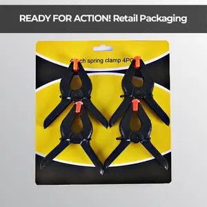 4-Pack 4" Heavy Duty Spring Clamps - Strong Grip Plastic A-Clamps for Photography Backdrops, Woodworking & DIY Crafts Handle