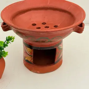 Vintage Brasero De Barro Michoacan: Mexican Clay brazier: warmer, charcoal grilling  Cookware Handmade Rustic Traditional