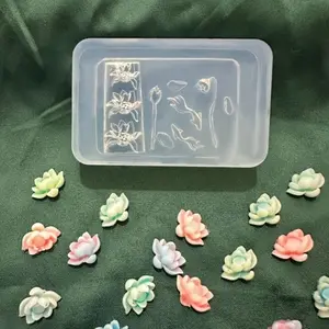 3D Lotus Flower Nail Art Silicone Mold, Fairy Style, Easy to Demold, Reusable, Detailed Patterns, DIY Nail Salon Decorations
