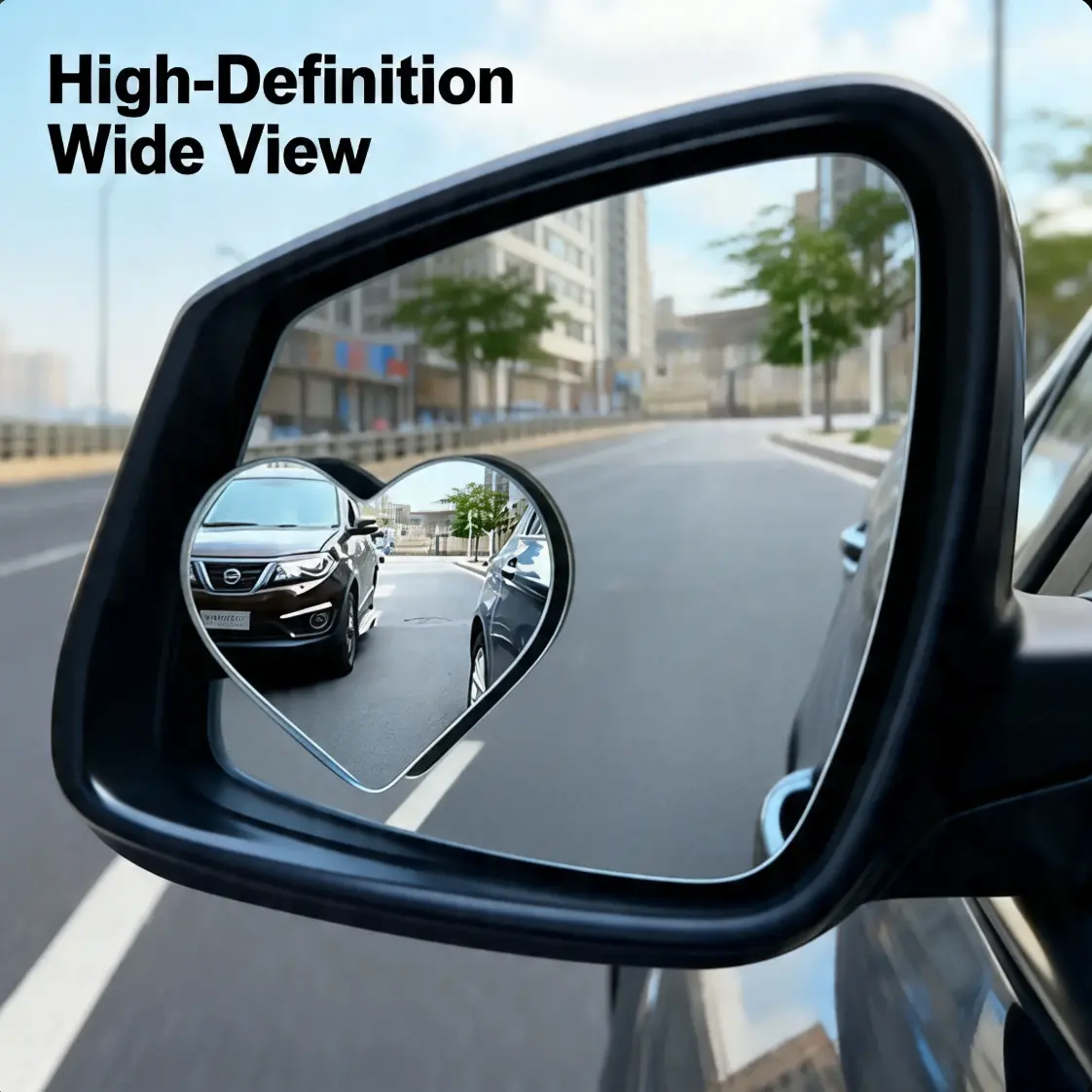 2 Pack Heart-Shaped Blind Spot Mirror for Cars Wide Angle Side View Mirror Universal Fit Frameless Design 360-Degree View Modern Aesthetic, Car Side Mirror, Car Exterior Accessories for Car, SUV, Truck Car Rear Spoiler Vehicle Rearview mirror