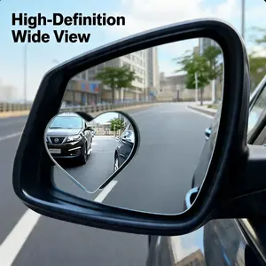 2 Pack Heart-Shaped Blind Spot Mirror for Cars Wide Angle Side View Mirror Universal Fit Frameless Design 360-Degree View Modern Aesthetic, Car Side Mirror, Car Exterior Accessories for Car, SUV, Truck Car Rear Spoiler Vehicle Rearview mirror