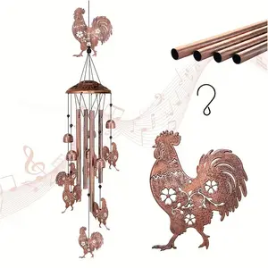 34 Inch Outdoor Wind Chime Chicken, Wall Mounted Decorative Metal Wind Chime, Birthday Gift for Women/men/mother/grandmother, Garden Decoration, Garden Accessories