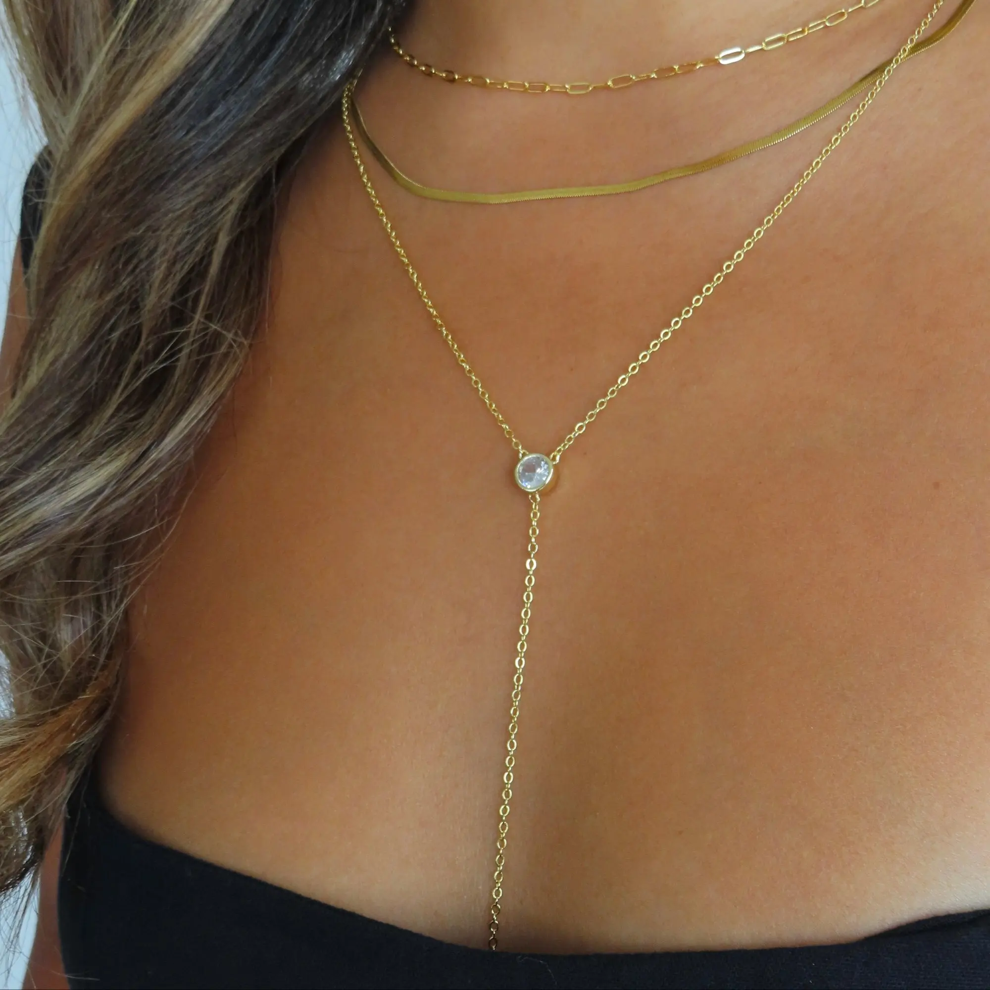 EVRY JEWELS Gold or Silver Plated Women's Hypoallergenic Lariat Necklaces