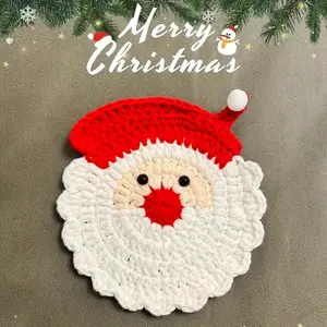 Christmas Series Handmade Crocheted Coasters Set - Creative DIY Holiday Gift for Home Decor & Tableware - Perfect for Christmas Vibes & Festive Gifting