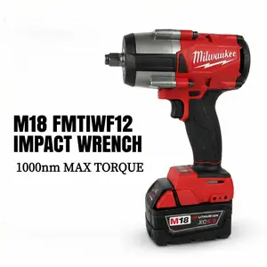 Milwaukee M18 FMTIWF12 18V Impact Wrench for Heavy Industrial Assembly and Vehicle Repair Professional Hardware Equipment with 3100IPM Impact Rate and Brushless Motor Technology Delivering High Torque Performance for Technicians on Job Sites