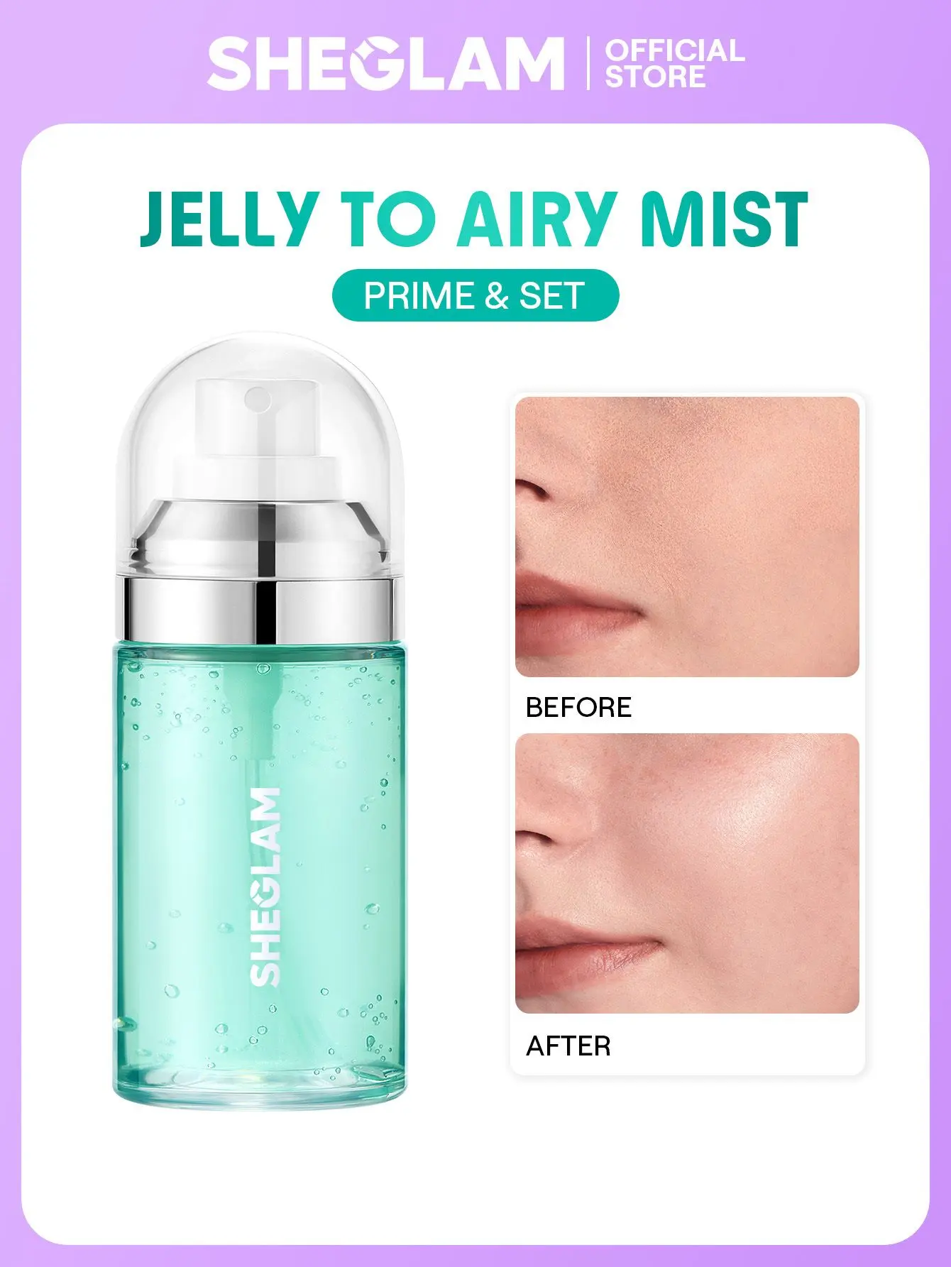SHEGLAM Good Grip Hydrating Prime Set Spray Face Primer Long Lasting Jelly to Mist Face Makeup Dewy SHEGLAM Good Grip Hydrating Prime Set Spray Face Primer Long Lasting Jelly to Mist Face Makeup Dewy