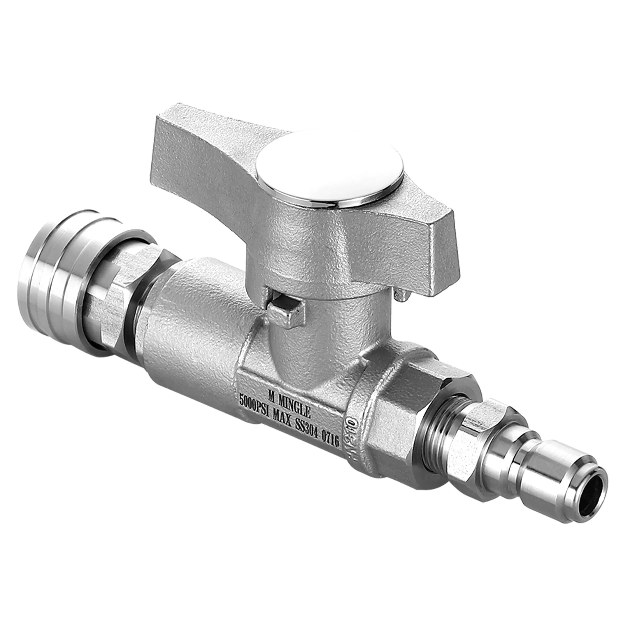 M MINGLE Ball Valve Pressure Washer, 3/8" Quick Connect Ball Valve for Power Washer Hose, 5000 PSI