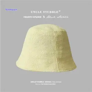 2026 Korean style girl cute narrow eave basin hat for girls summer style solid color bucket hat table lamp hat thin style temperament fisherman hat