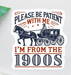Please Be Patient With Me Sticker, I'm From The 1900s, Funny Laptop Decal, Laptop Water Bottle Decal Sticker