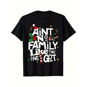 Men's "Ain't No Family Like The One I Got" Matching Family Christmas T-Shirt - Soft Breathable Casual Short Sleeve with Festive Holiday Print (Holly, Candy Canes, Snowflakes) - All-Season Comfort for Family Reunion Outfits - Ideal Gift for Dad & Husband -