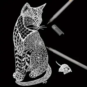 5pcs/Set White Gel Pen Fine Tip Sketching Highlight Marker Pen For Artists Black Papers Drawing Design Illustration Art Supplies