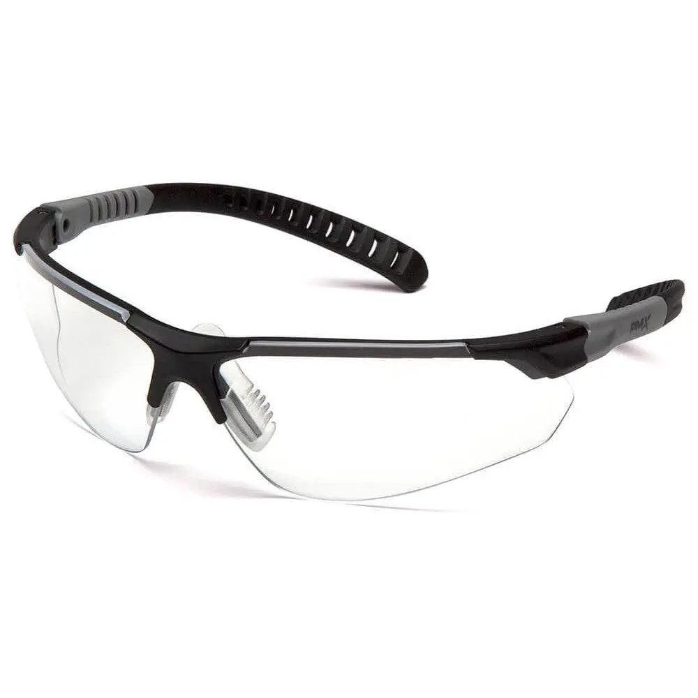 Pyramex Sitecore Safety Glasses with Black/Gray Frame and Clear H2MAX Anti-Fog Lens