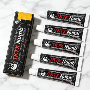 TKTX Tattoo Numbing Cream5 PACK, Black 99.9% Limited Edition Very Strong, Relief Cream for Tattoos, Waxing, Microneedling, Lecithin External Cream(10g) Cosmetic.
