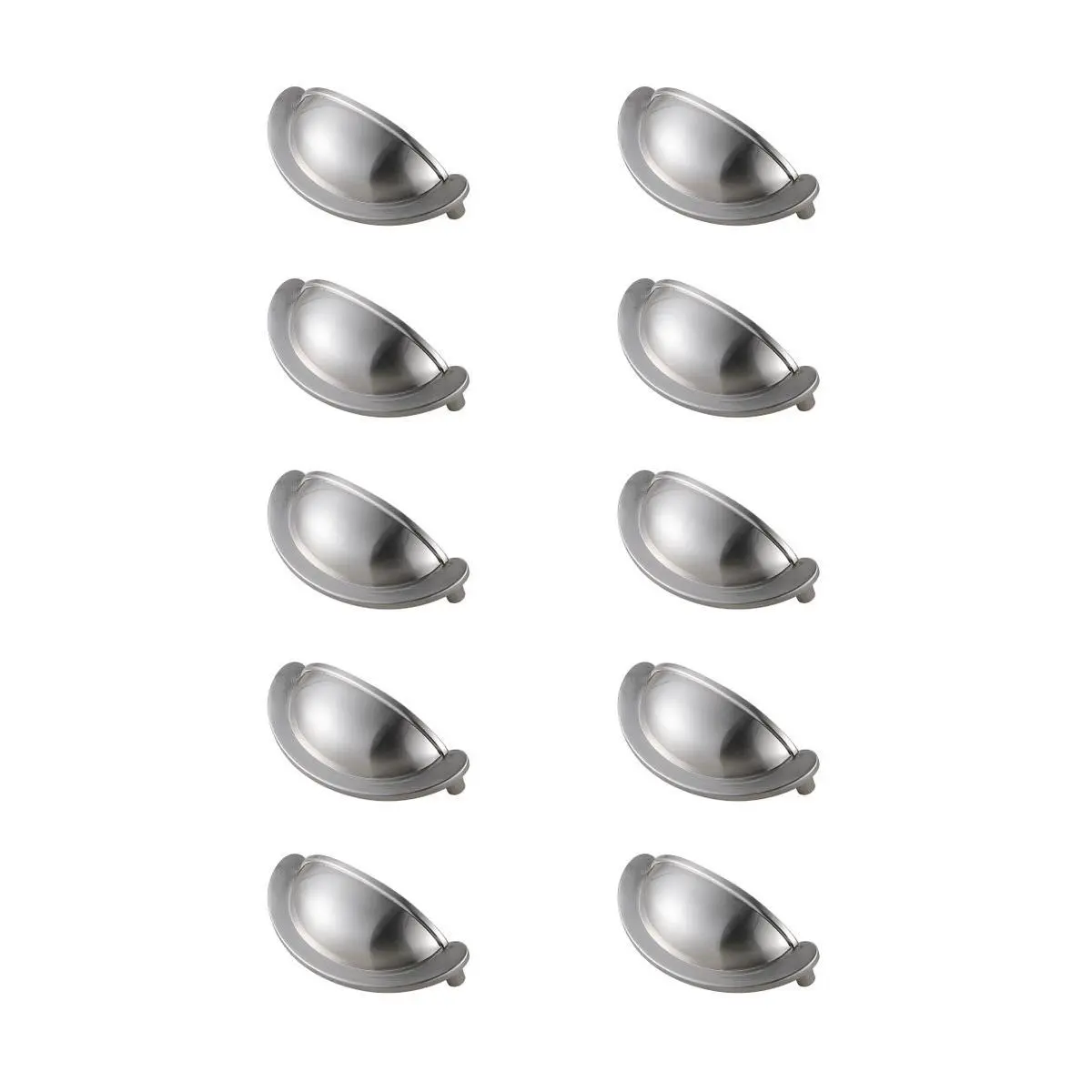 Elegant Decor Modern Brushed Nickel Metal Claude Cup Bar Pulls (PL3001-NK), Pack of 10 - 2.75 in. Center to Center, 0.5 in. Width, 1.3 in. Depth for Door Hardware