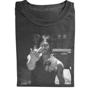 The Walking Dead Vintage Graphic Tee, Daryl Dixon Middlee Finger T-Shirt, Movies Tee, Unisex Meme Cringe Funny Dumb Shirt, TV Show Fan Tee, Funny Graphic Tee Streetwear