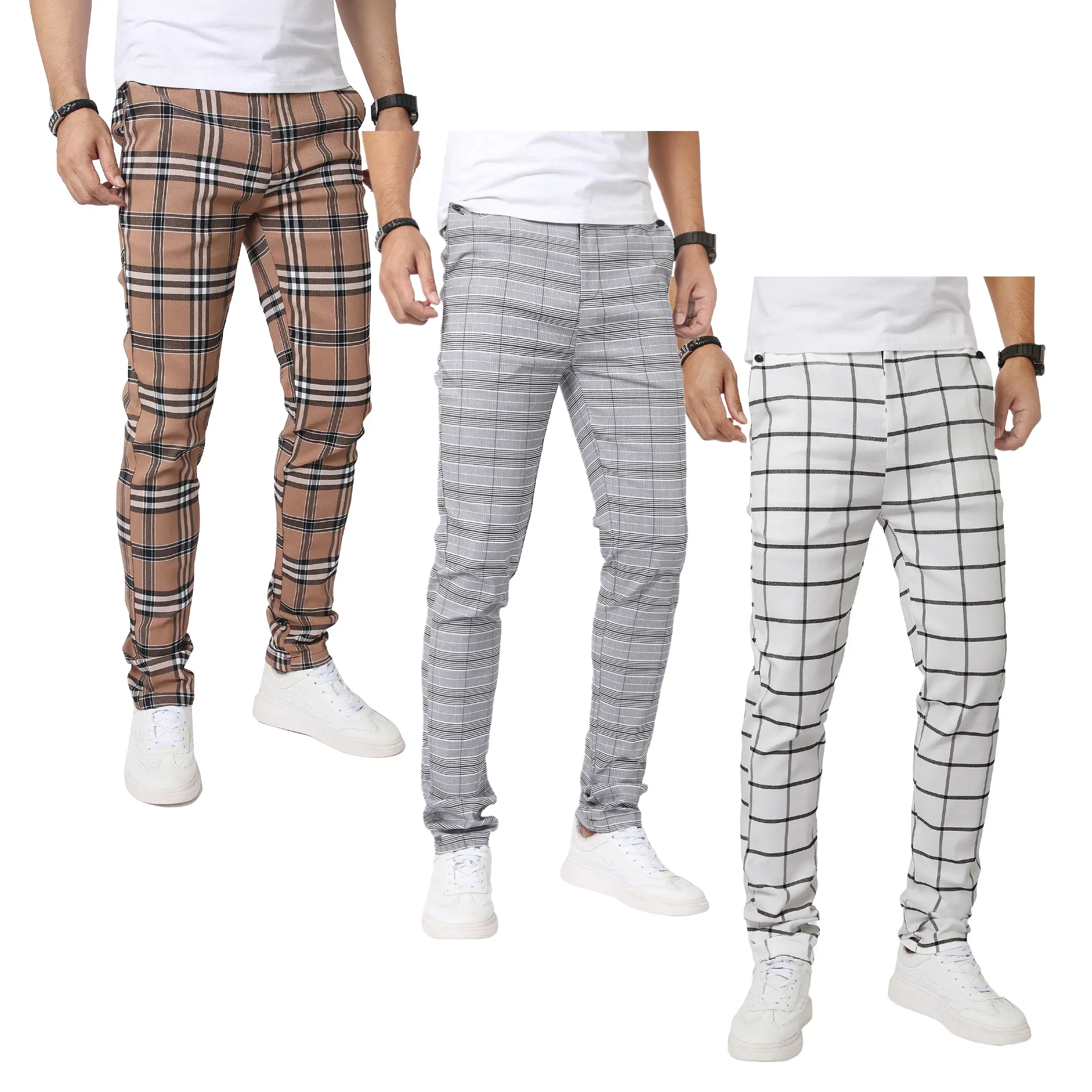 (3 Pack)Light Brown-Grey-White