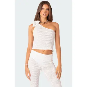 Amalia Textured Knit One Shoulder Top