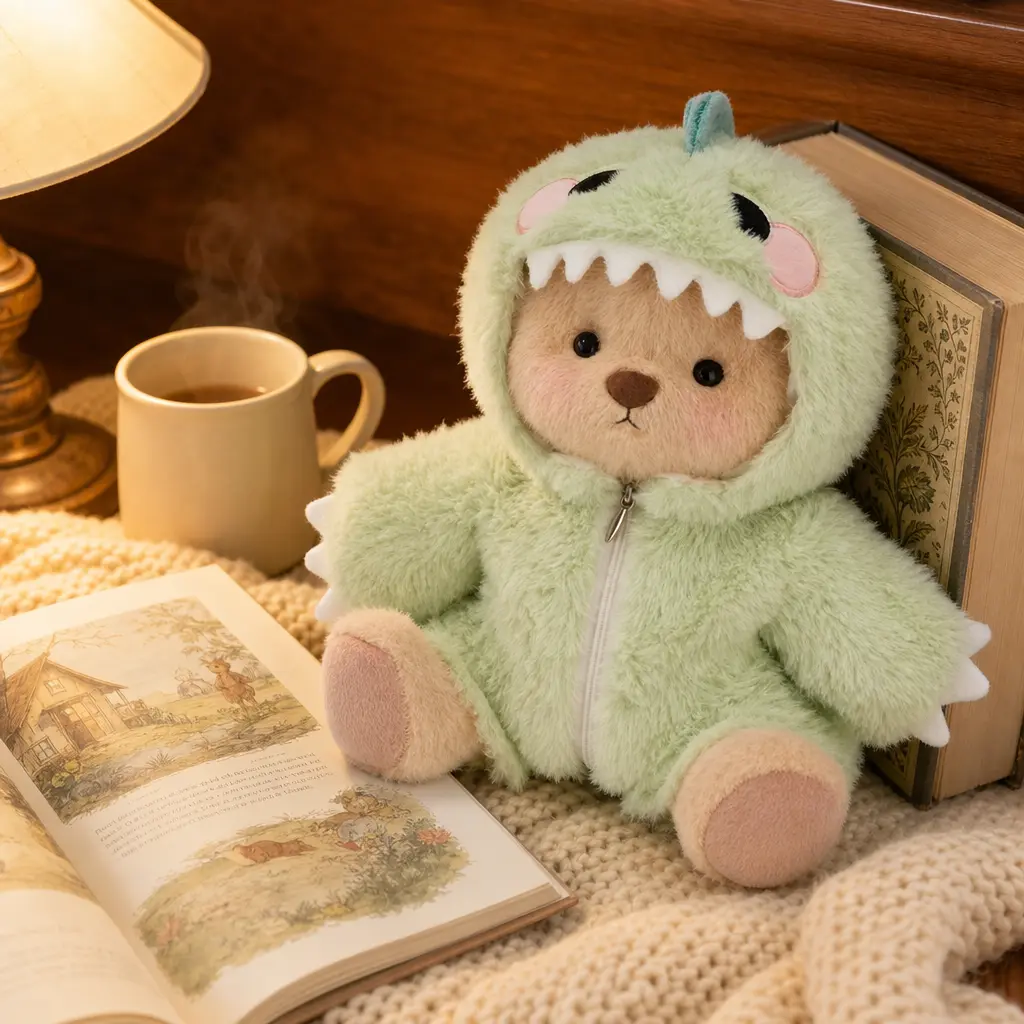Getahug 12-inch Teddy Bear Plush Toy | Perfect as a gift for girls or girlfriends, full of summer vibes, comes with interchangeable outfits: plush hat, blue shark, pink dinosaur, plush elephant.Build-A-Bear,Back-to-school companion items