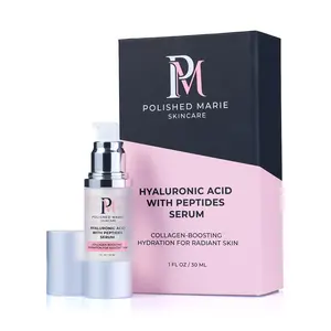 Hyaluronic Acid Facial Serum with Peptides, Niacinamide & Panthenol – Deep Hydration, Plumping & Smoothing – Lightweight, Fragrance-Free, Vegan