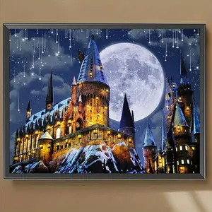 Hogwarts Castle Pattern DIY Diamond Art Colorful Painting Kit (No Frame), DIY 5D Diamond Arts, Colorful Painting for Bedroom Wall Craft Decoration