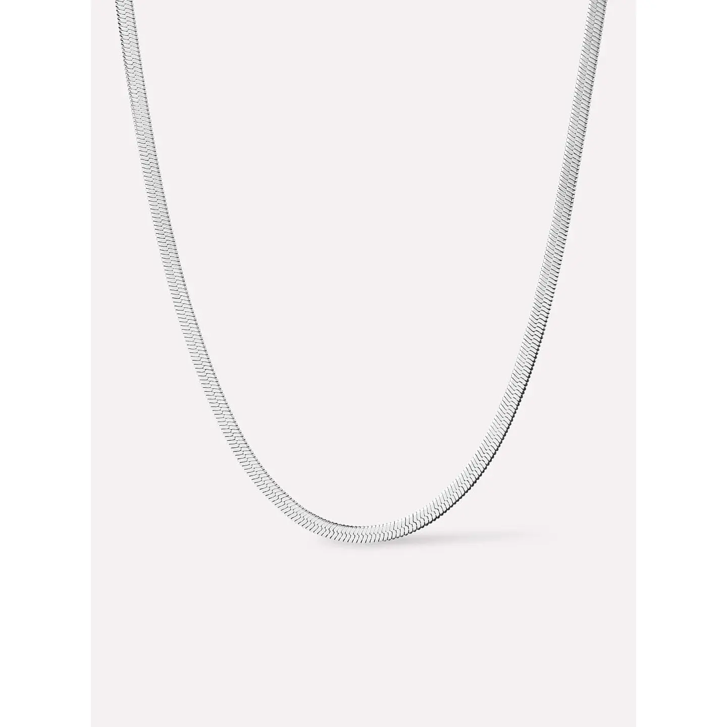 Herringbone Chain Necklace - Ina Silver