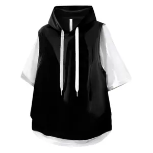 Men’s New Summer Waffle Hooded Short-Sleeve T-Shirt - Menswear, Male Clothing, Stylish Casual Tops, Japanese Streetwear Brand, Loose, Breathable, Niche Style, Summer Essential, Father’s Day Gift