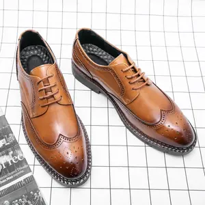 UYCEKK Men's British Style Formal s - Large Size Lace-Up Brogue Pointed-Toe Low-Top Business Casual Oxfords with Carved Brogue Detailing,  Upper & Rubber Sole for Work, Office, Daily Wear - British for all-Occasion Men's