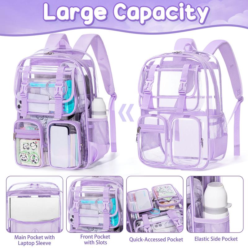 Product Introduction of Fimibuke Waterproof Clear Backpack 3PCS Set with Lunch Box & Pencil Case – Lightweight School Backpack Stadium Approved for Elementary, Middle & High School Students TikTokShopBacktoSchool 4
