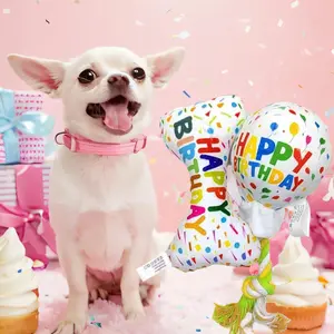 2-Pack Birthday Balloon Pet Sound Toy, Dog Bone Birthday Gift, Dog Party Present, Model_xinghao, Ca_prop_65_safe, No