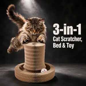 Multifunctional transformable cat scratching board—foldable, compact, and portable pet toy; double-sided, durable against scratches and doesn’t shed debris; can serve as a cat bed, litter box, or scratching post; suitable for indoor kittens and adult cats