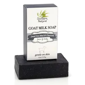 Dead Sea Mud with Activated Charcoal Goat Milk Soap – Moisturizing Body Care & Deep Cleansing Face and Body Bar – Nourishing Cleanser with Coconut Oil, Olive Oil, and Eucalyptus – Comfort for Eczema, Sensitive Skin, and Dryness – Natural Skincare Solution