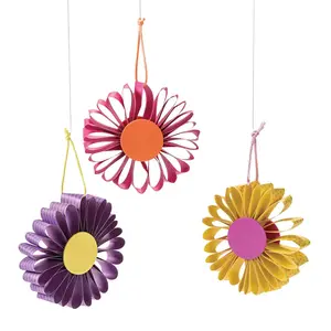 4 1/2" Hanging Paper Strip Flower Craft Kit - Makes 12