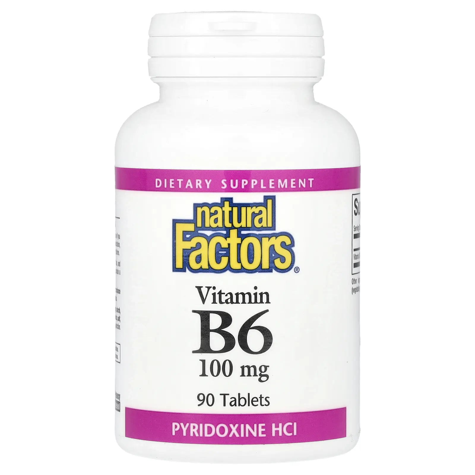 Natural Factors Vitamin B6, 100 mg, 90 Tablets Natural Factors Vitamin B6, 100 mg, 90 Tablets