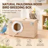 Transparent Wood Bird Breeding View Box - Hanging Birdhouse with Hang-Stable Base, Non-Skid Cage Accessory, Bird Houses for Outside, Single Unit Pet Supply for Small to Medium Pets, Easy Monitoring Component
